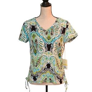 🔥NWT Carribean Joe SS Blouse